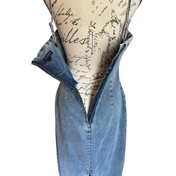 Rag & Bone Denim Midi Dress Size 10 - Picture 6 of 12